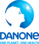 Unternehmenslogo Danone blau watercolor